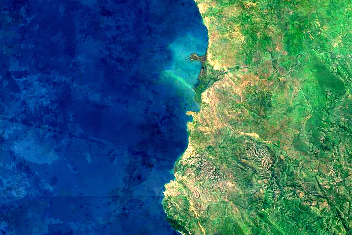 Malagarasi River: satellite view of the mouth