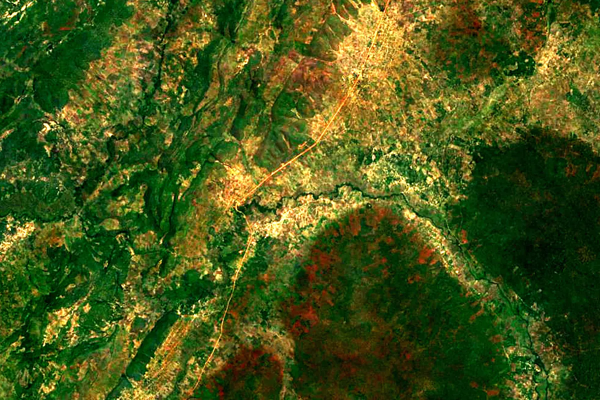 Malagarasi River: satellite view of the source