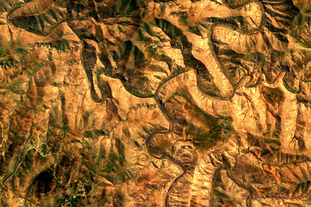 Malibamat'so River: satellite view of the mouth