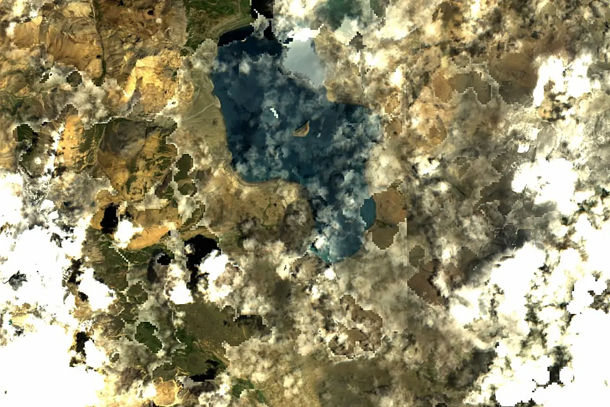 Manas River: satellite view of the source