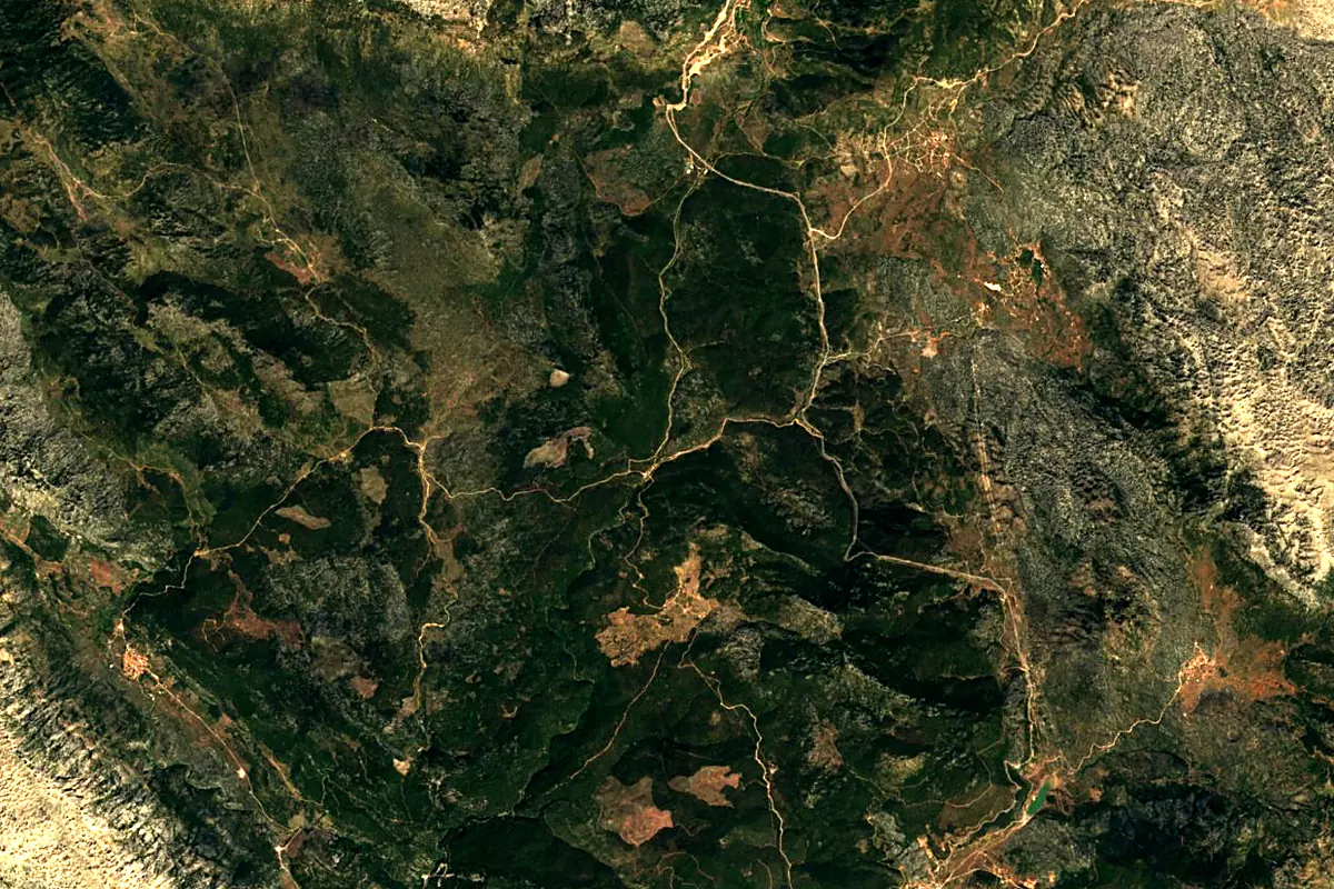 Manavgat River: satellite view of the source
