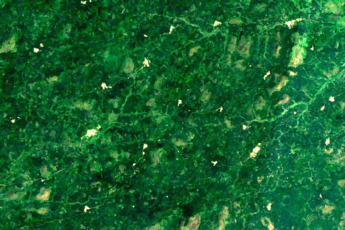 Mano River: satellite view of the source
