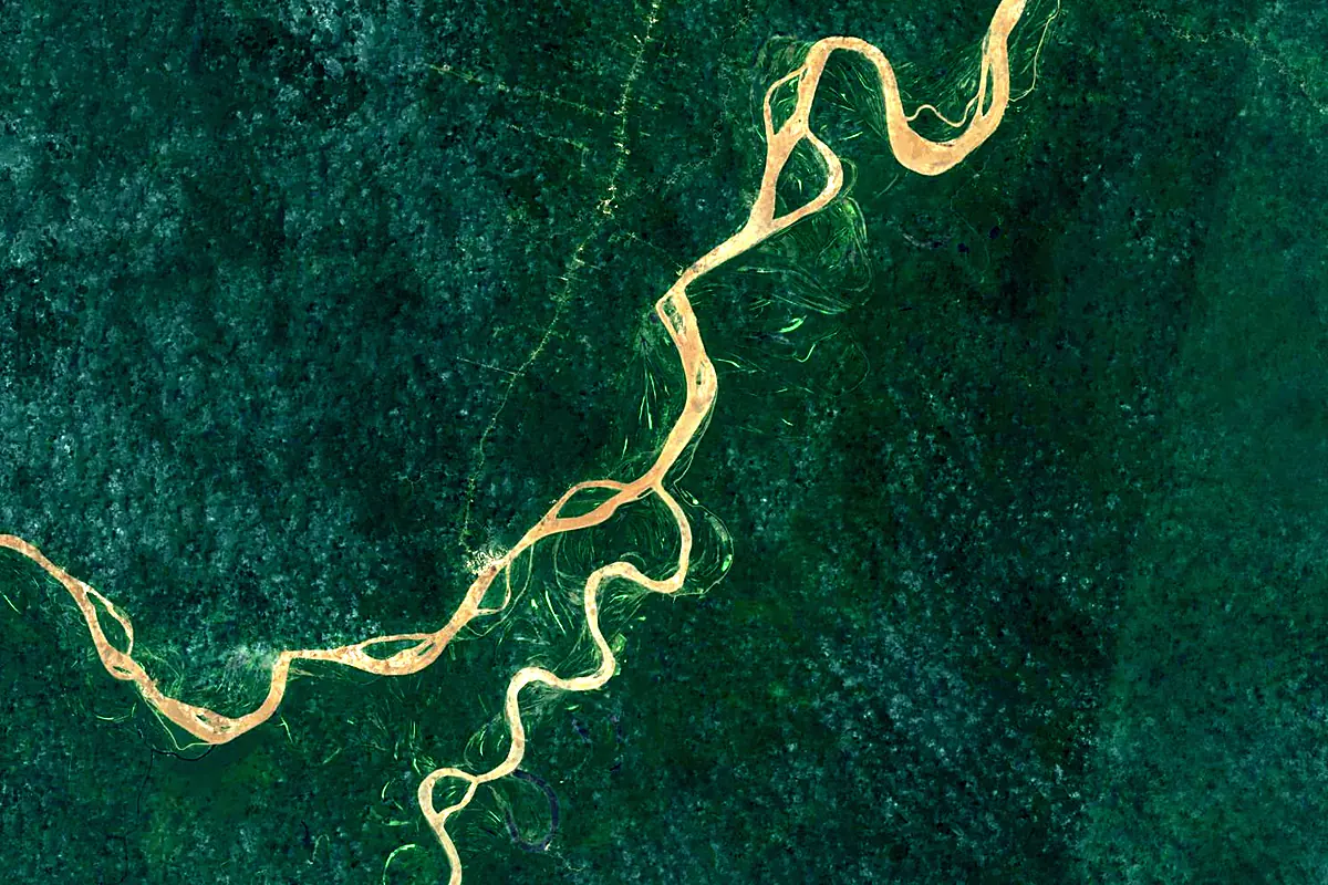 Marañón River: satellite view of the mouth