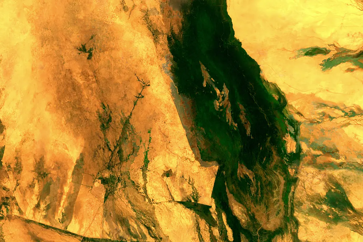 Mareb River: satellite view of the mouth