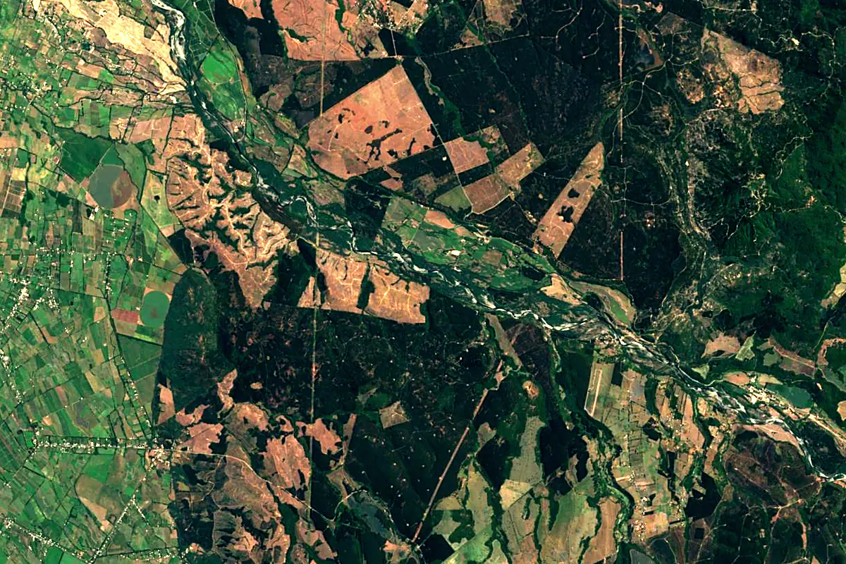Maule River: satellite view of the source