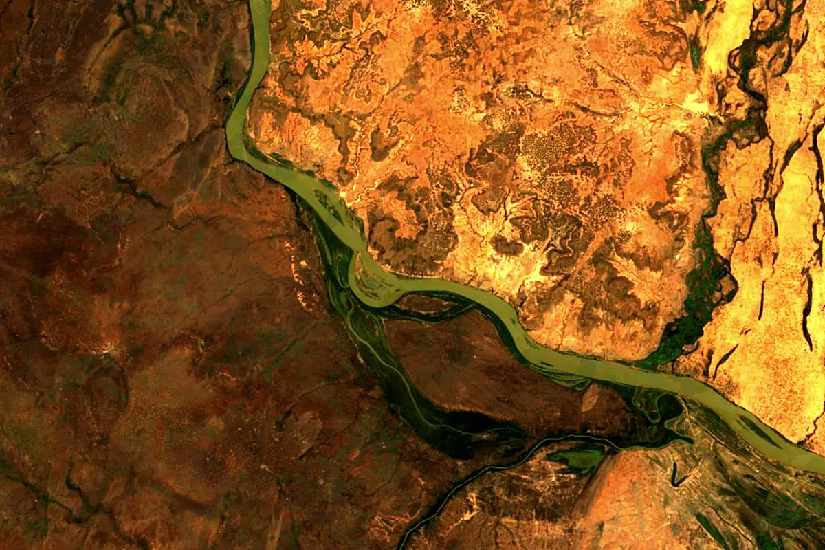 Mékrou River: satellite view of the mouth