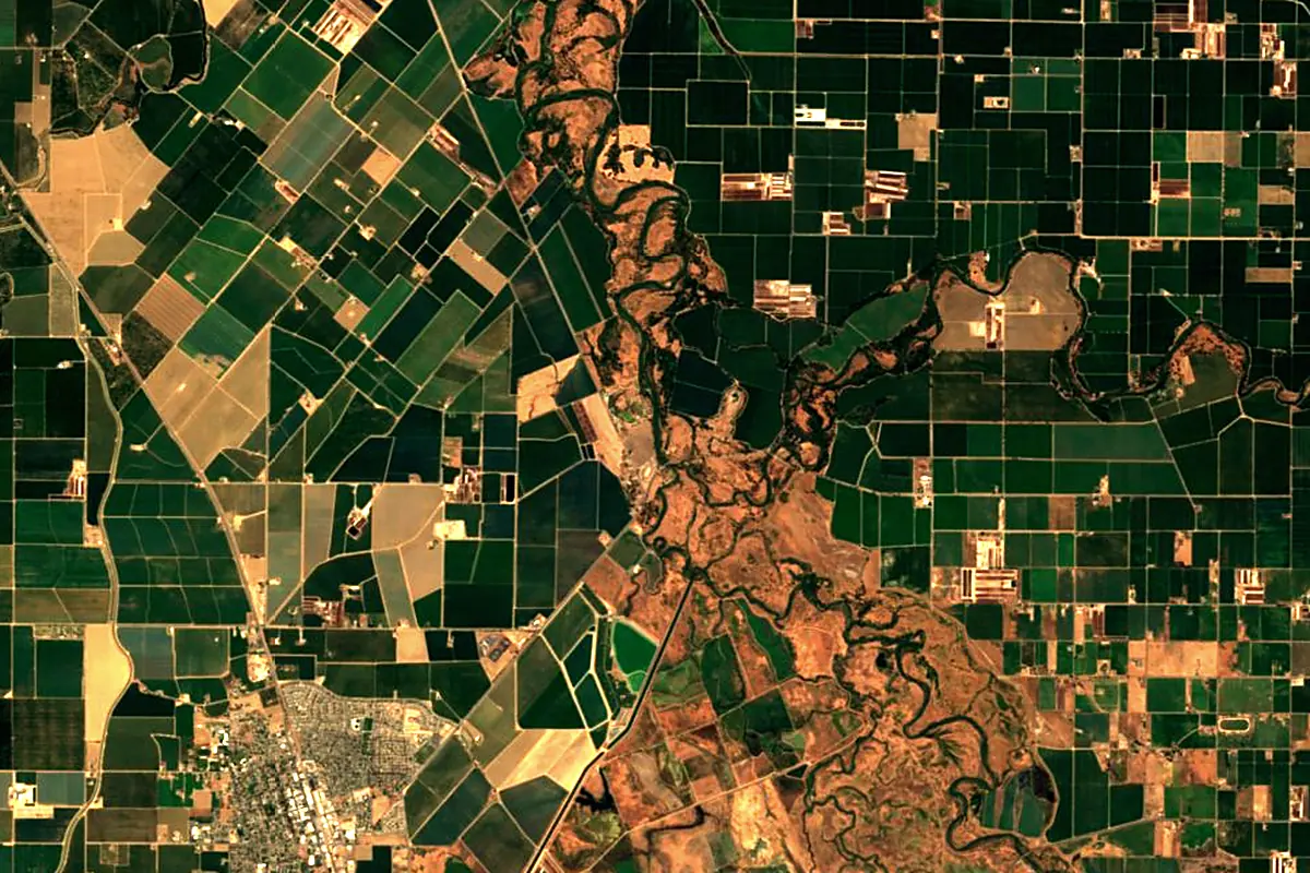 Merced River: satellite view of the mouth