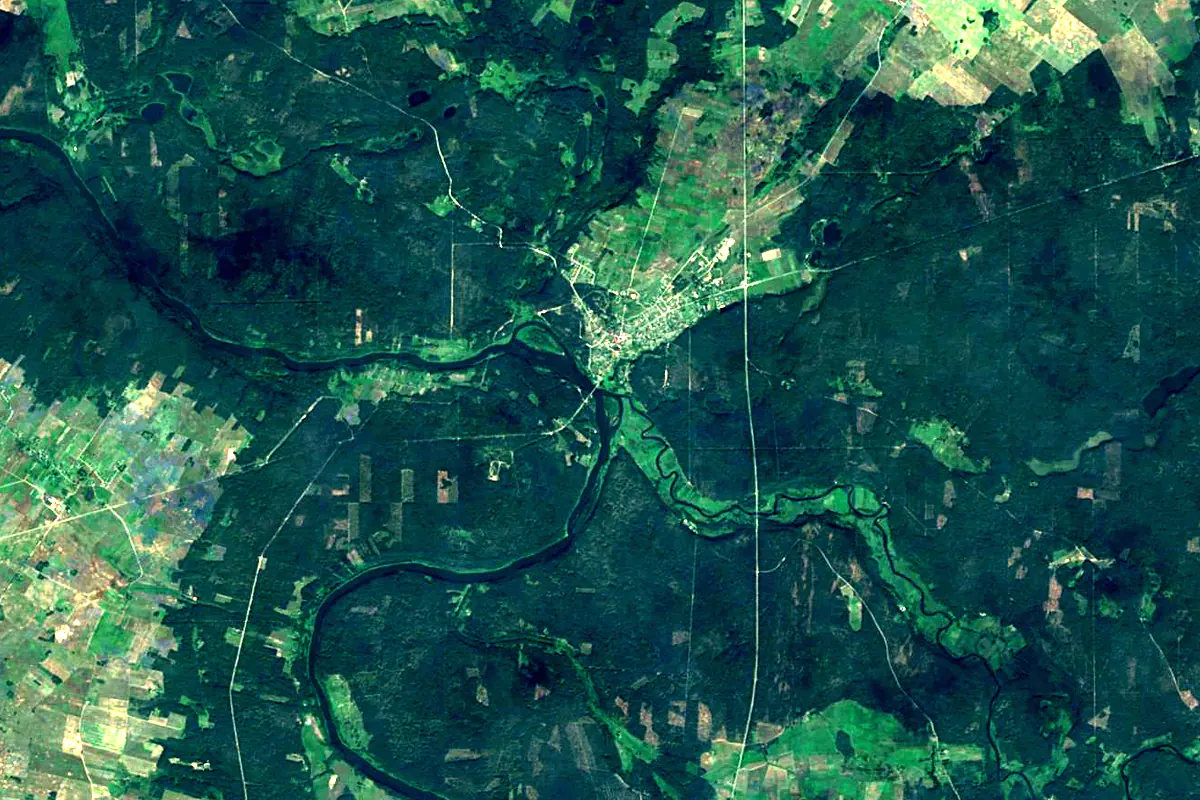 Merkys: satellite view of the mouth