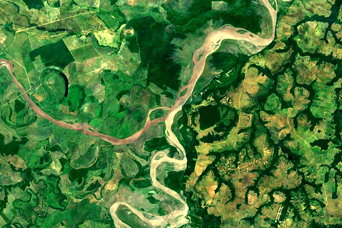 Meta River: satellite view of the source