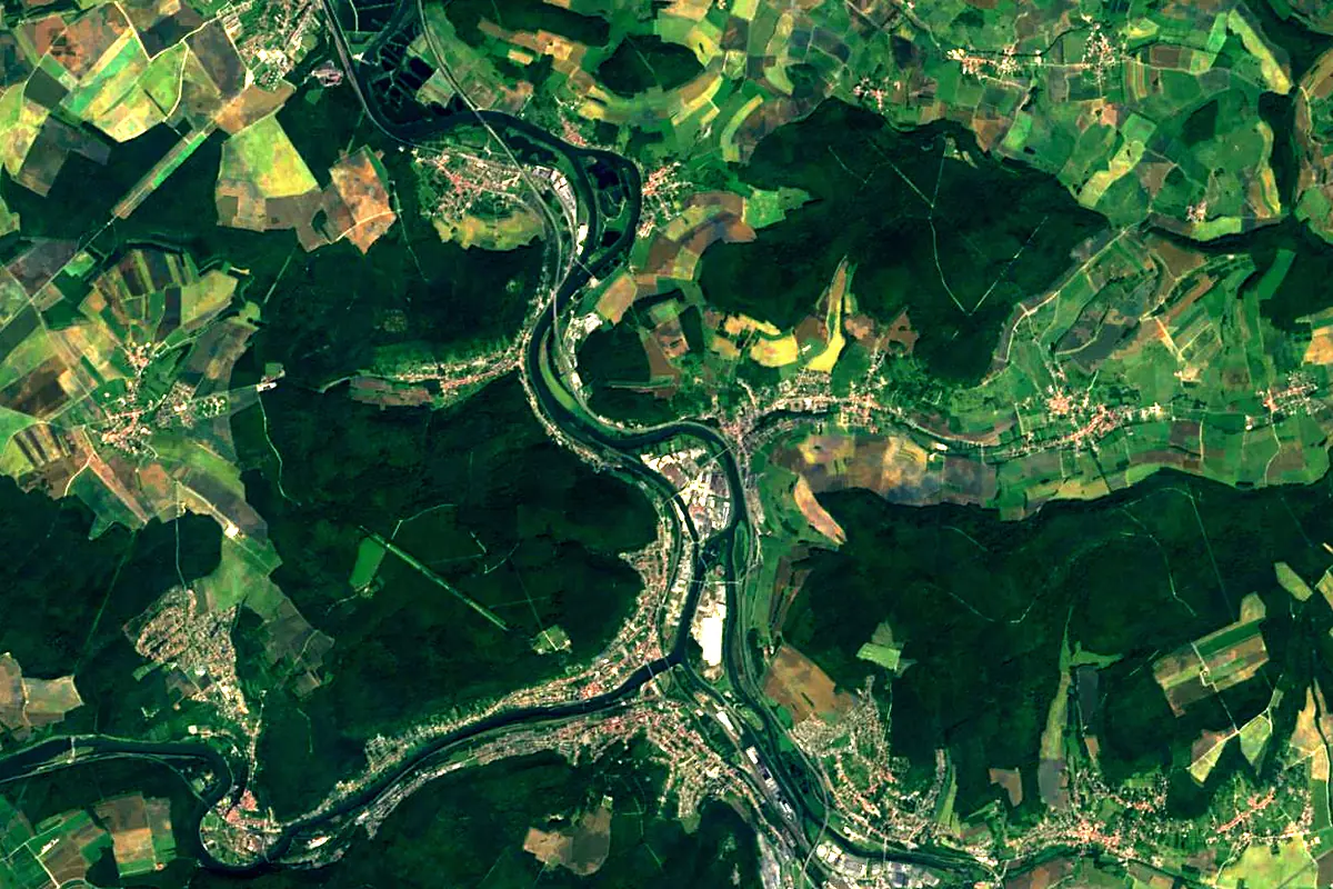 Meurthe: satellite view of the mouth