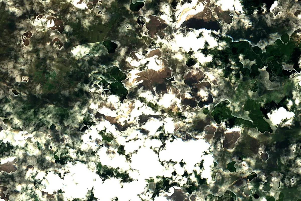 Min River: satellite view of the source