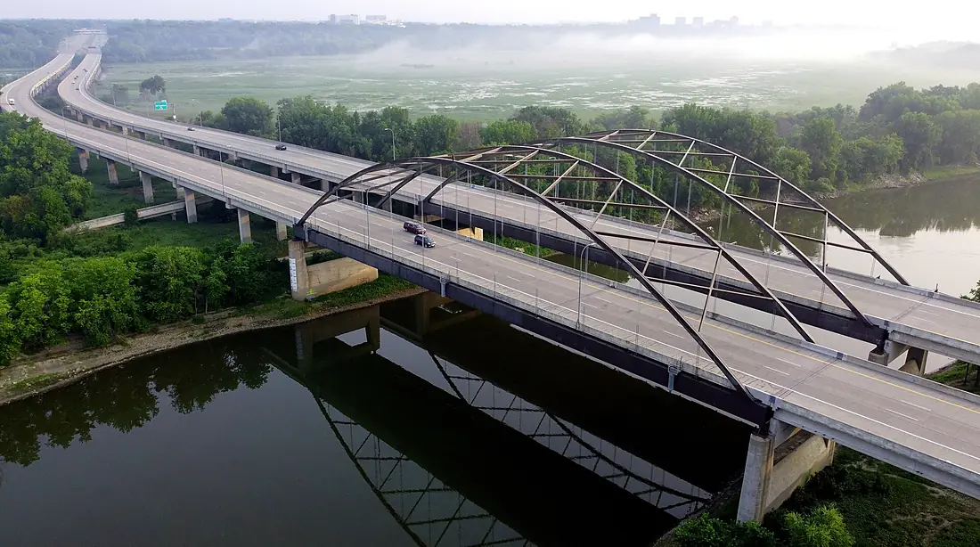 Cedar Ave Bridge over Minnesota River - Looking Northwest