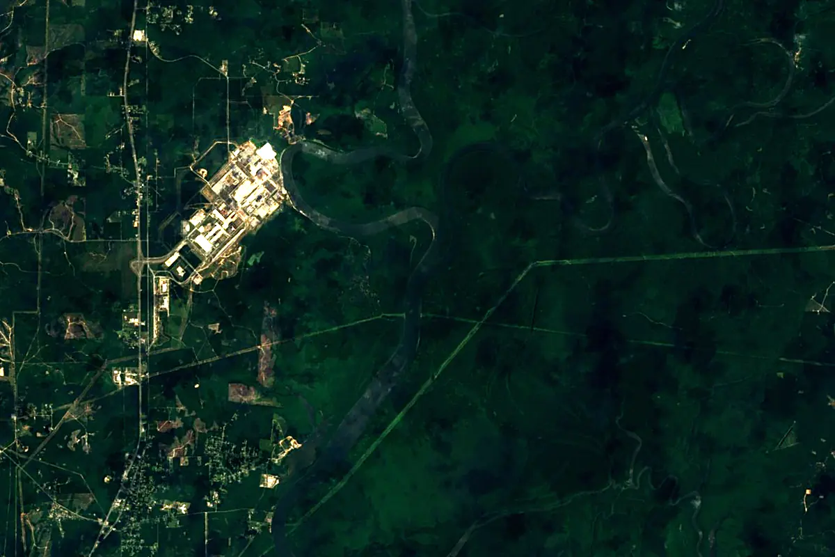 Mobile River: satellite view of the source