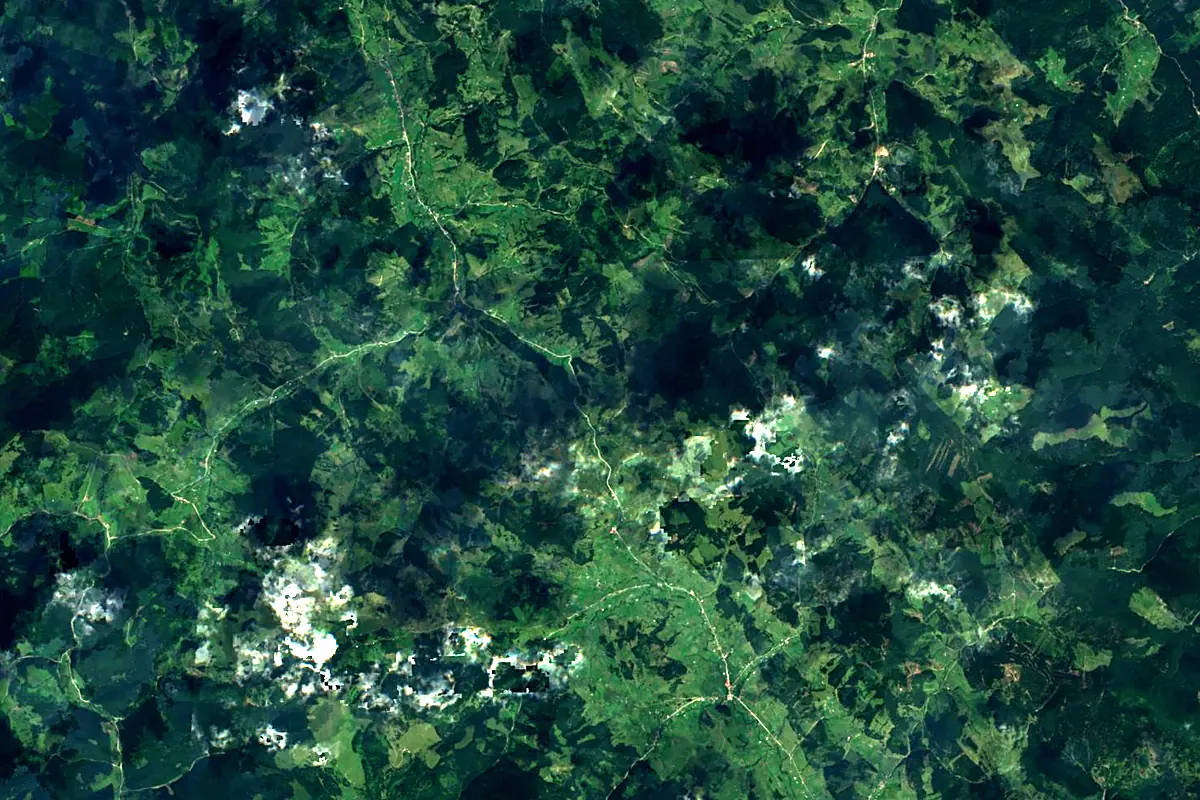 Moldova River: satellite view of the source