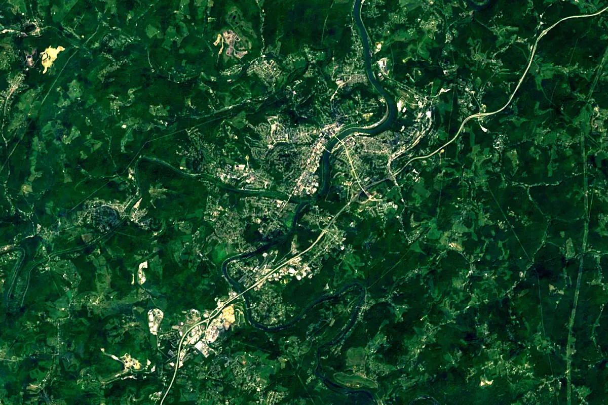 Monongahela River: satellite view of the source