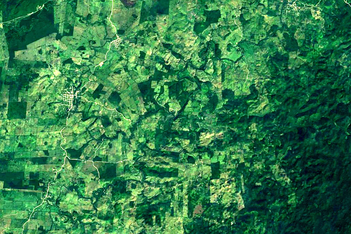 Mopan River: satellite view of the source