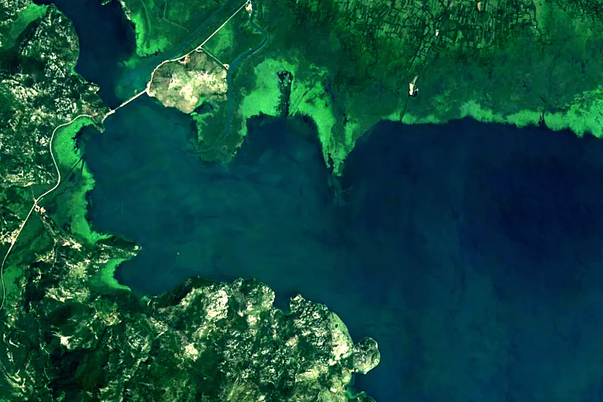Morača: satellite view of the mouth