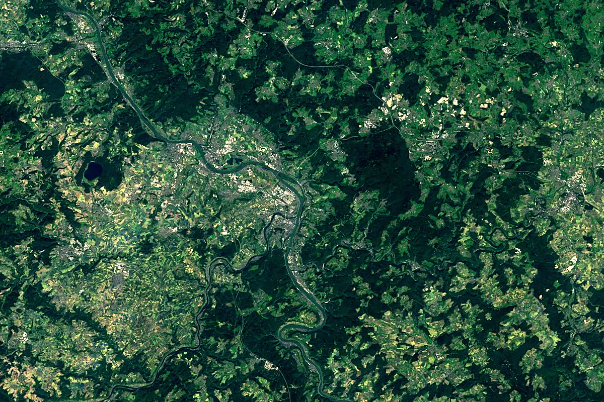 Moselle: satellite view of the mouth