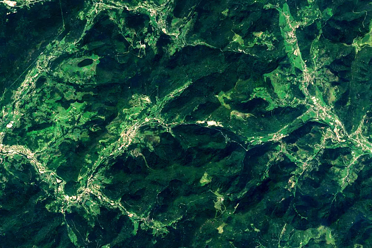Moselle: satellite view of the source