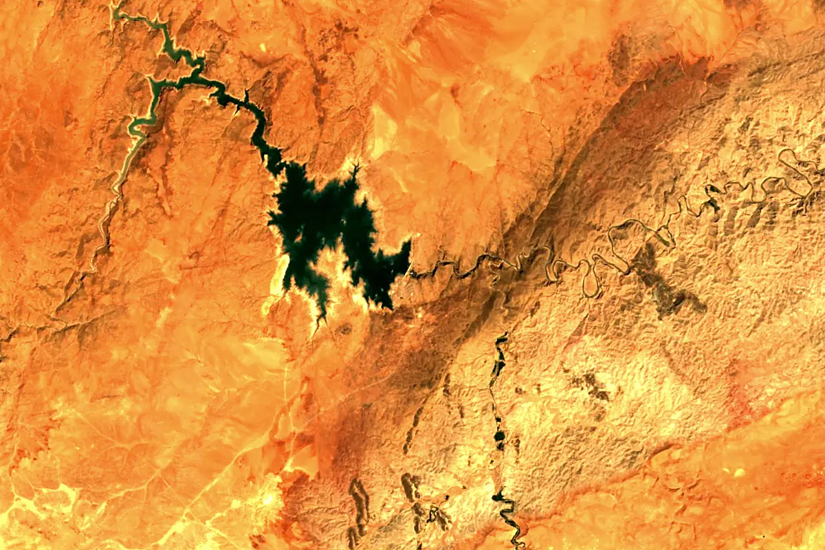 Moulouya River: satellite view of the source