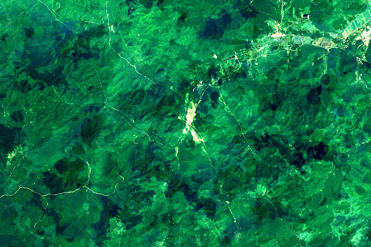 Mudan River: satellite view of the source