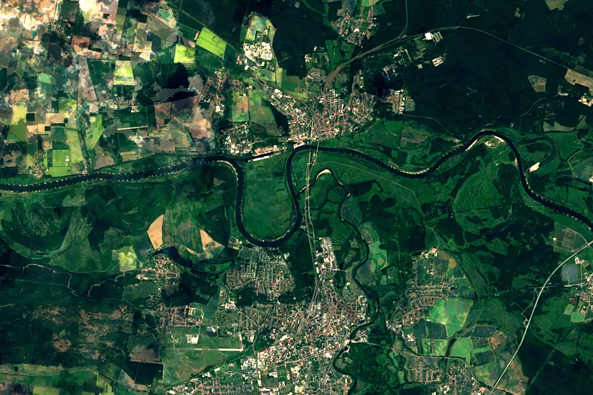 Mulde: satellite view of the mouth