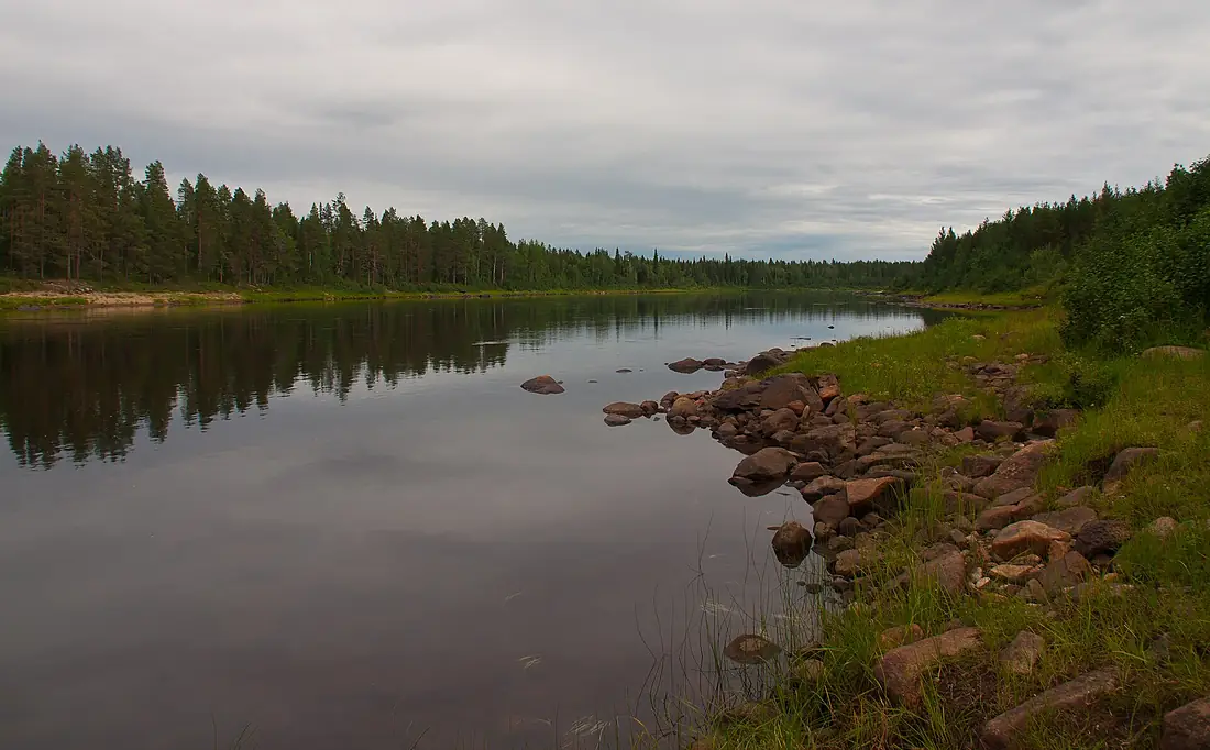 Muonio River (Muonio älv, Muonionjoki), border between Sweden and Finland - panoramio
