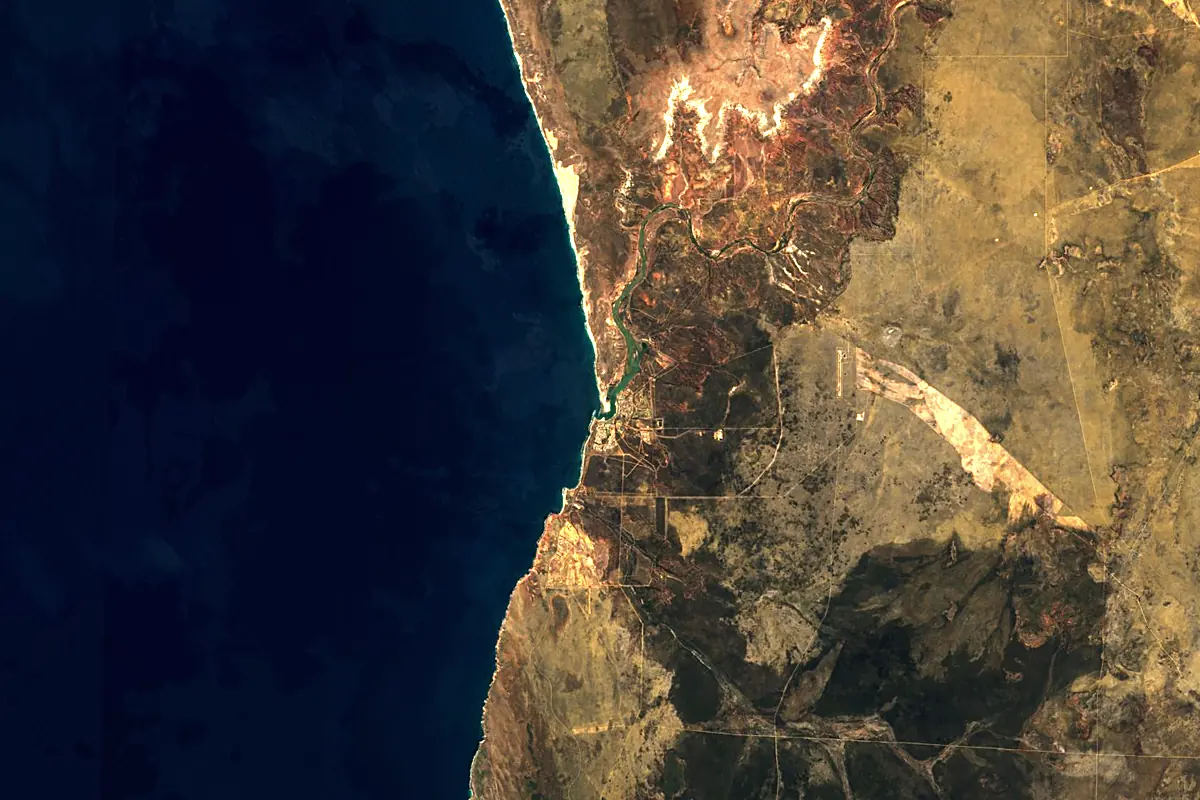 Murchison River: satellite view of the mouth
