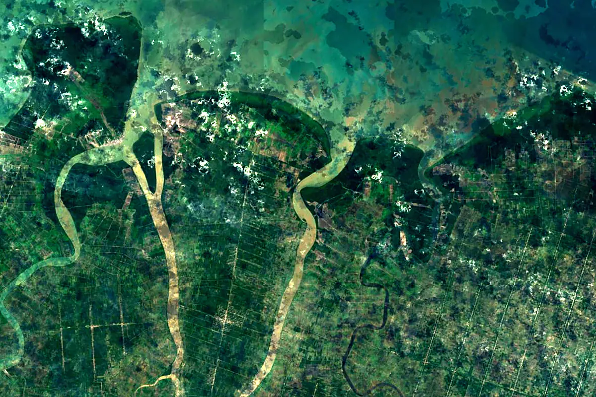 Musi River: satellite view of the mouth