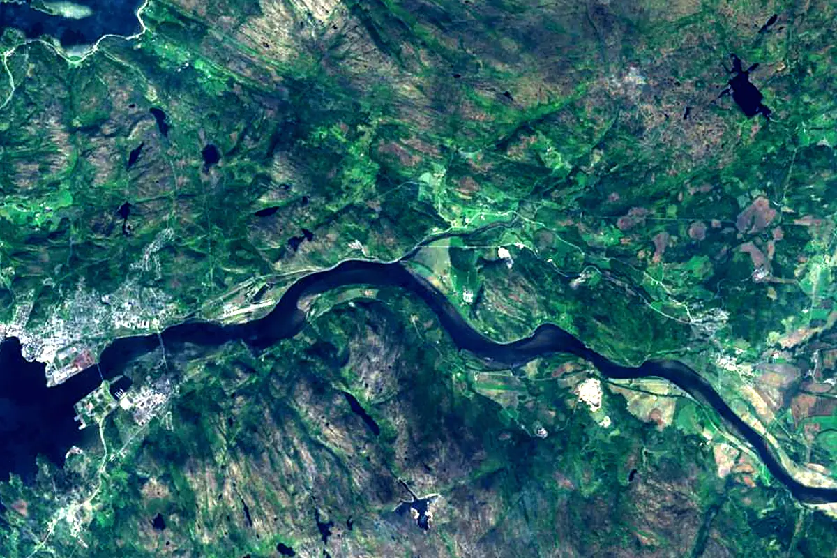Namsen: satellite view of the mouth