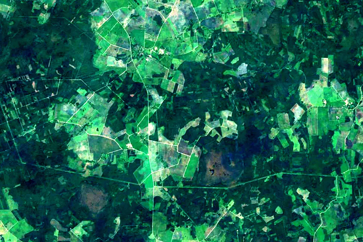 Navesti River: satellite view of the source