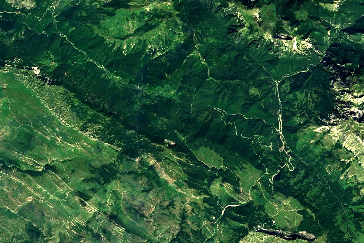 Neretva: satellite view of the source