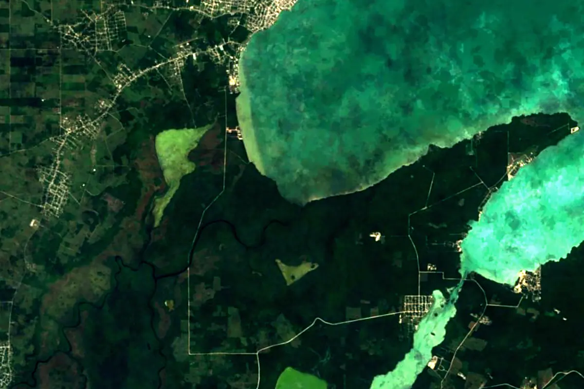 New River: satellite view of the mouth