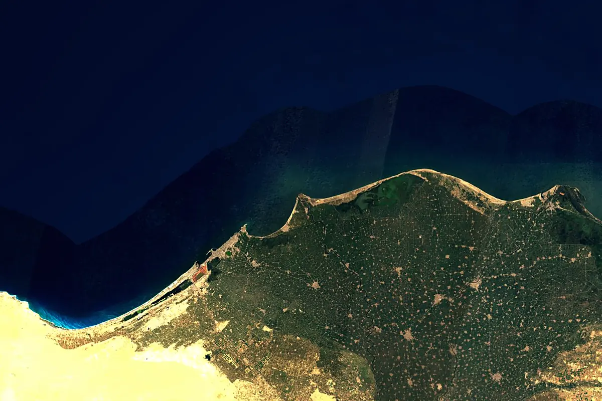 Nile: satellite view of the mouth