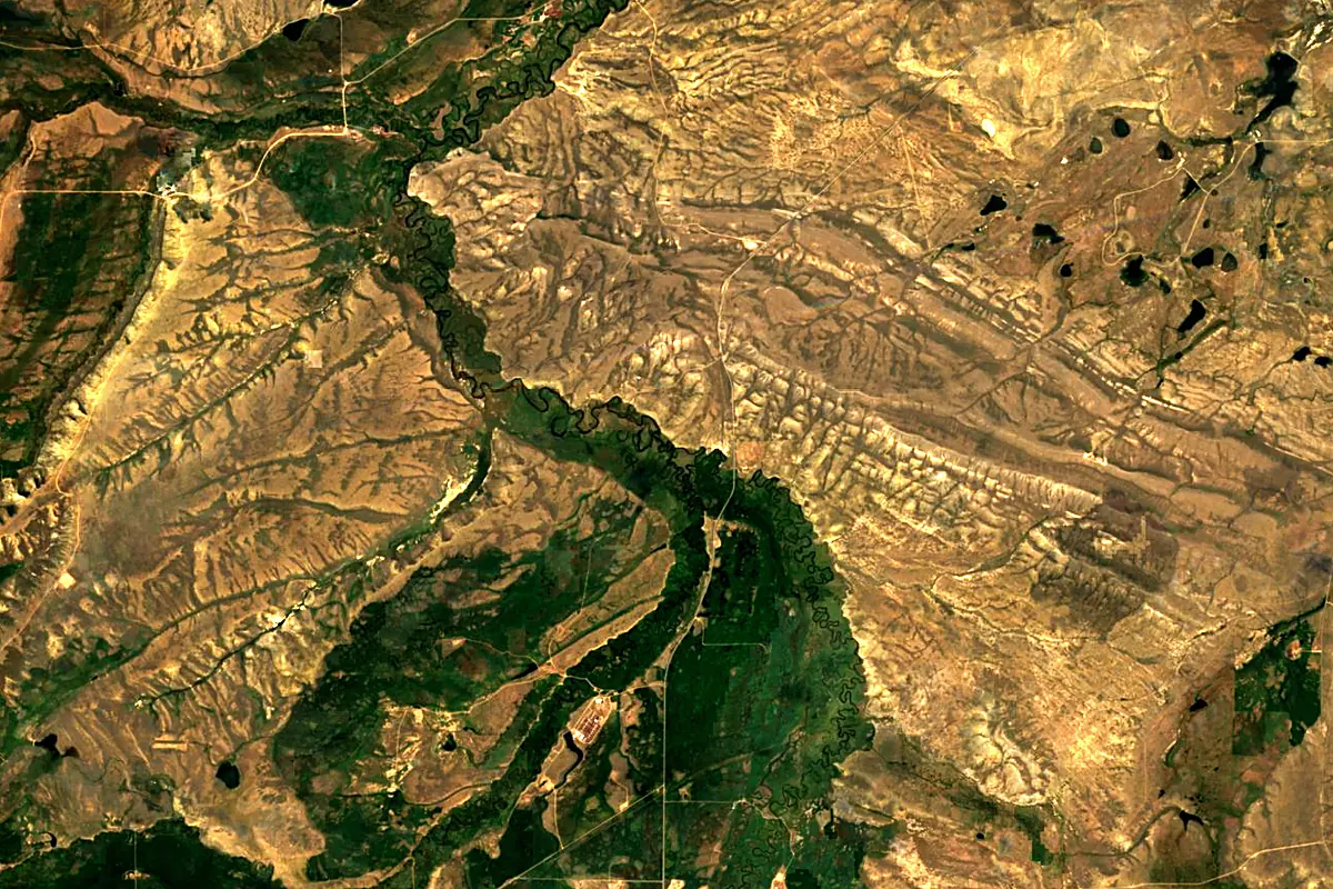 North Platte River: satellite view of the source