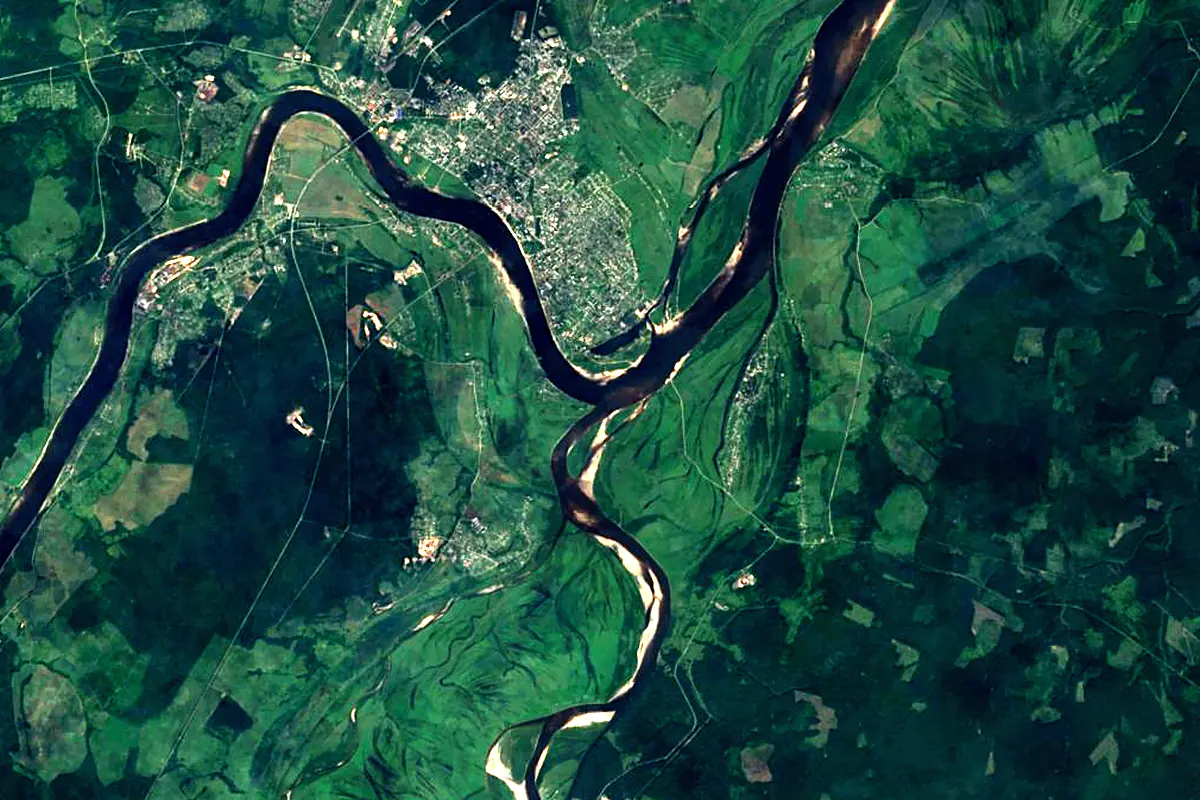 Northern Dvina: satellite view of the source