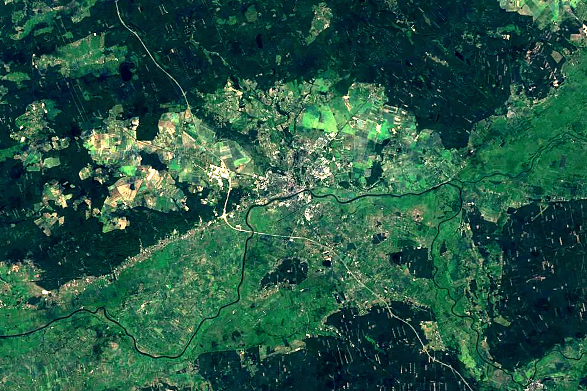 Noteć: satellite view of the mouth