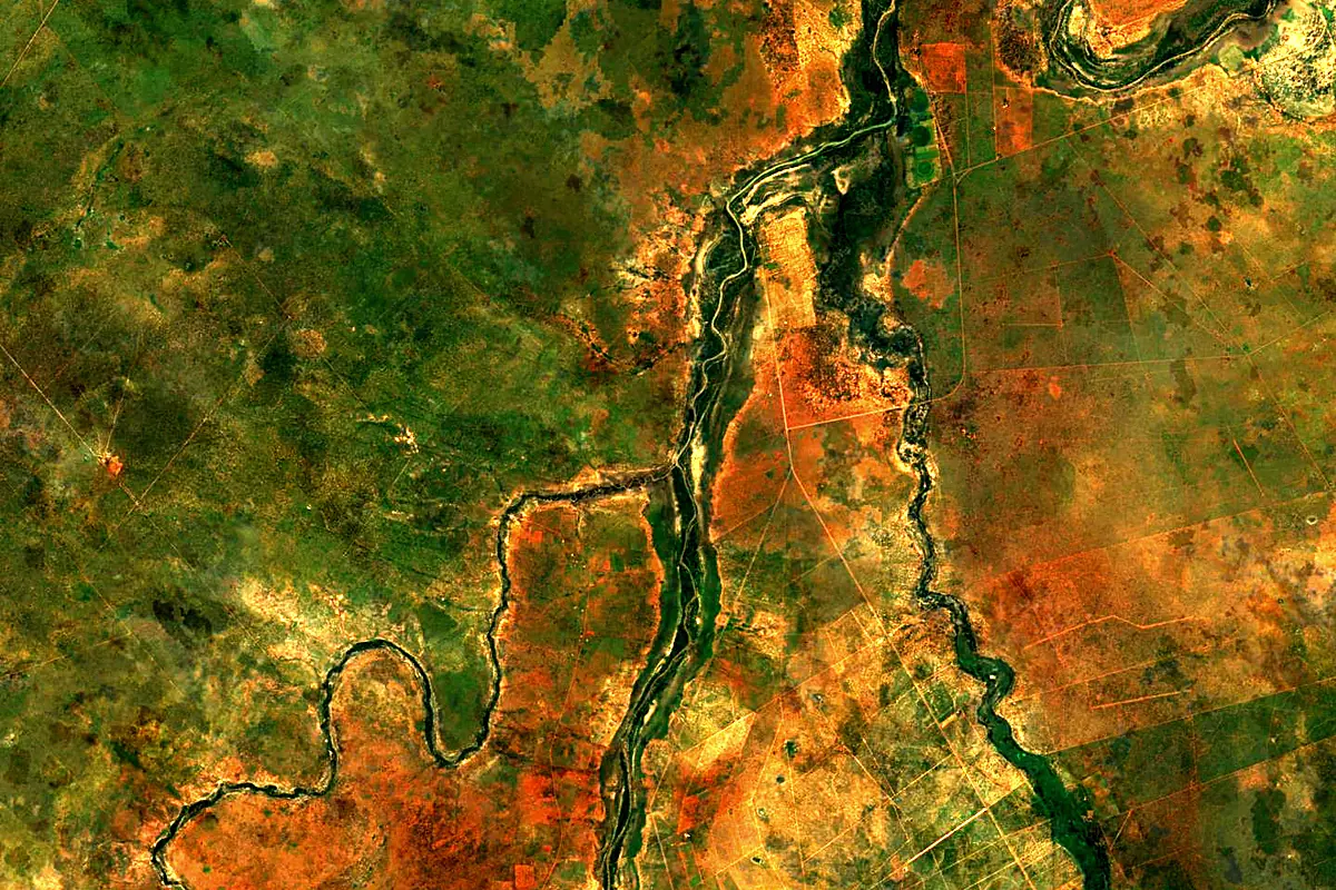 Notwane River: satellite view of the mouth