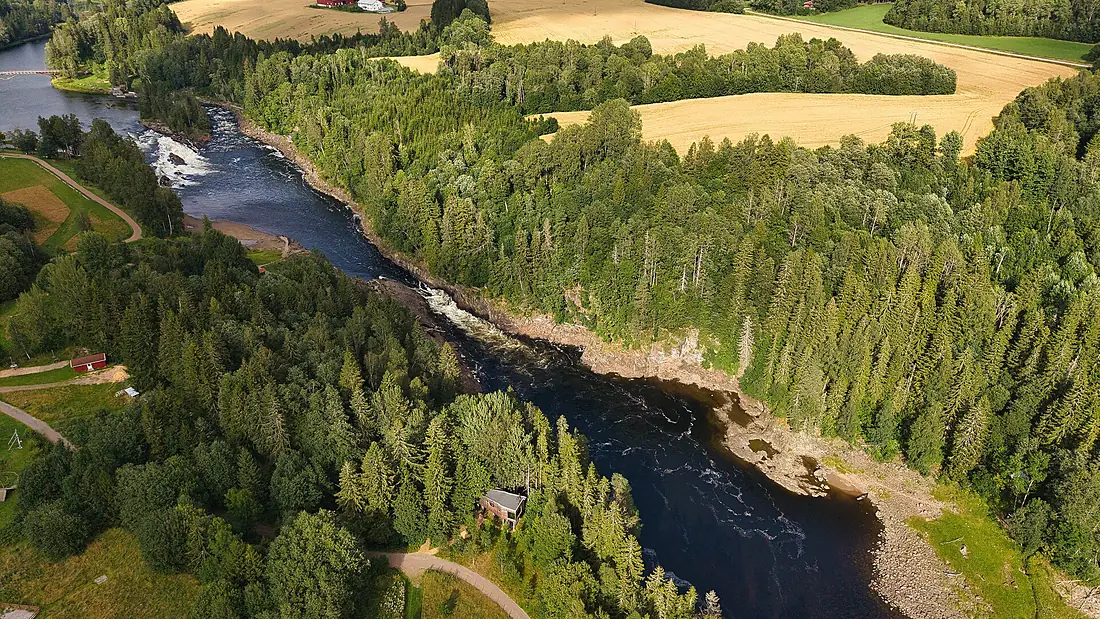 Fluss Lågen Nähe Larvik