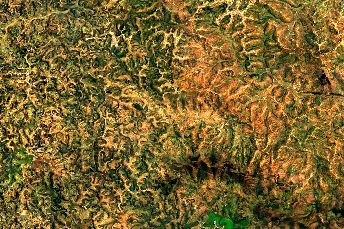 Nyabarongo River: satellite view of the source