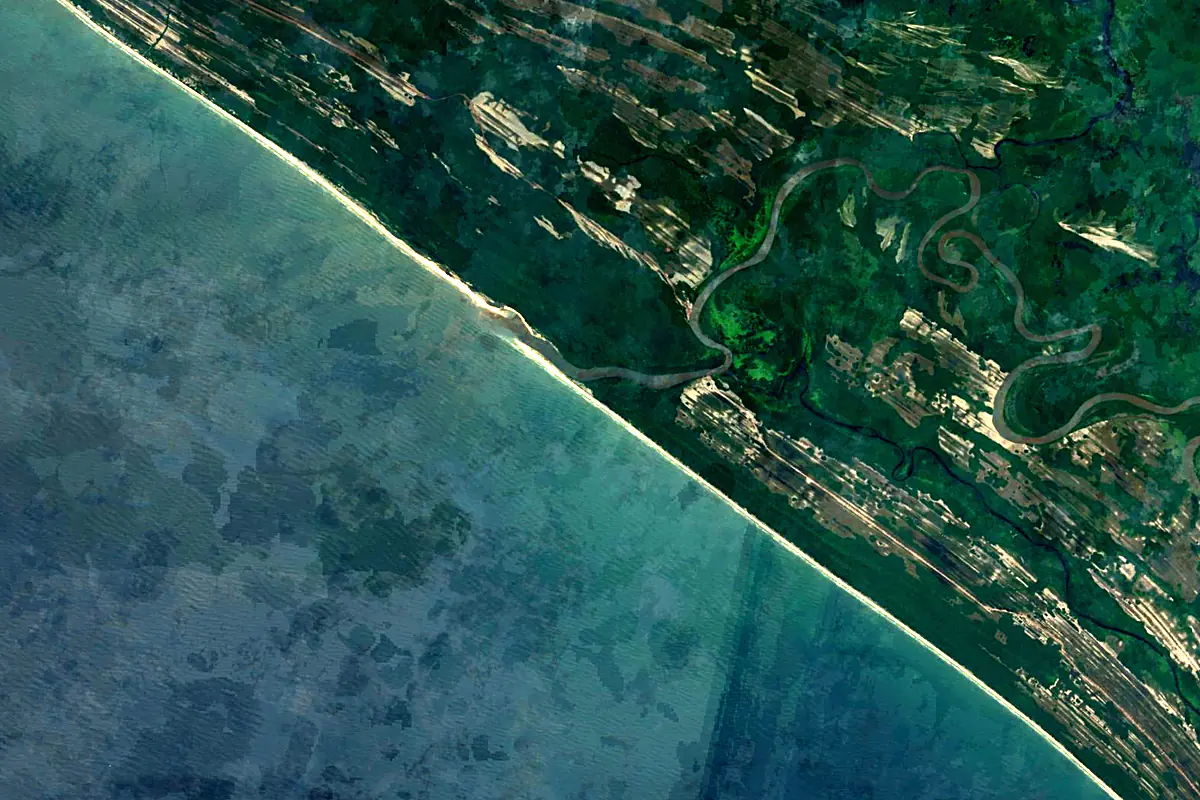 Nyanga River: satellite view of the mouth