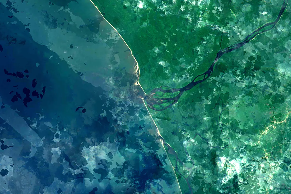 Nyong River: satellite view of the mouth