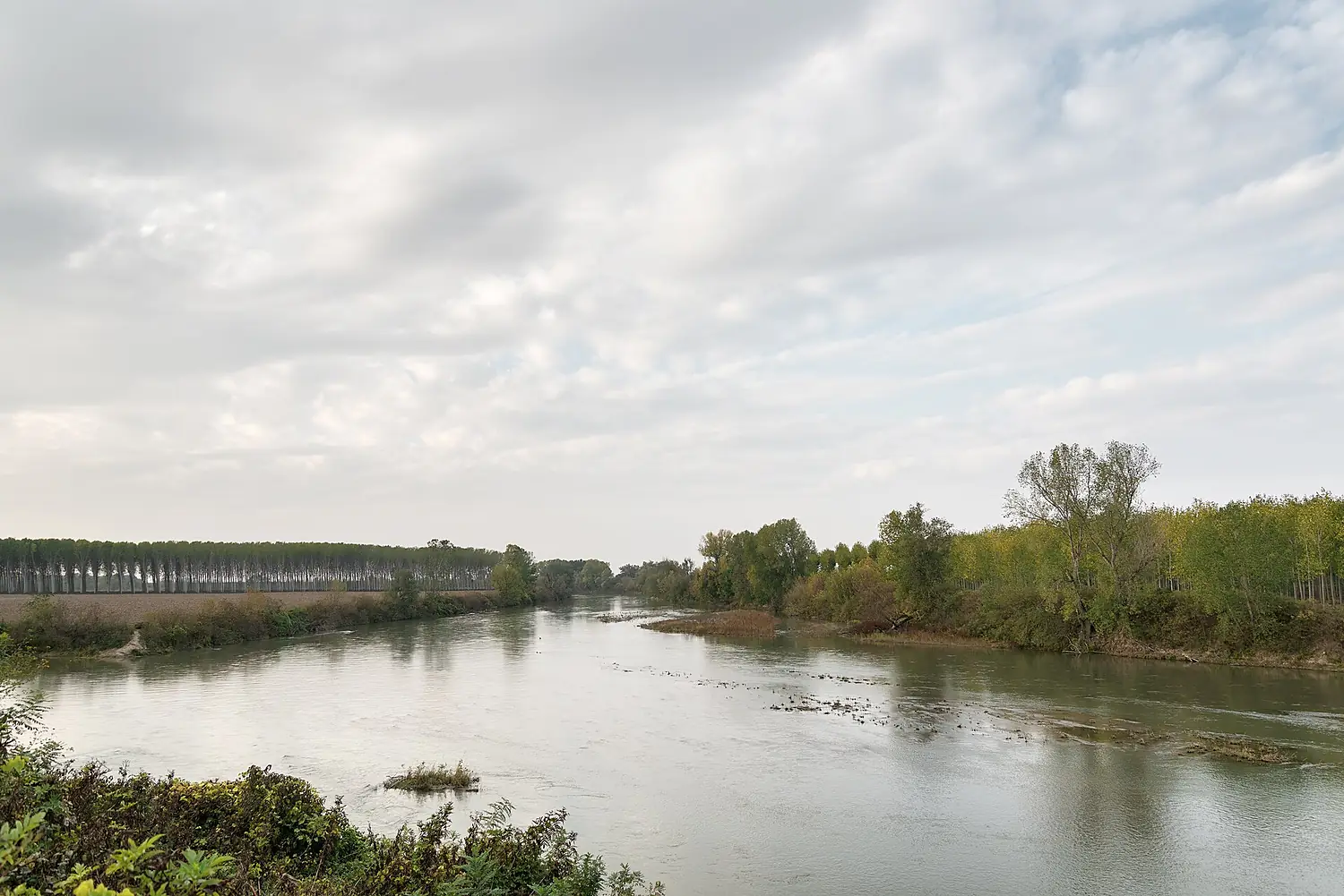 Fiume Oglio - Viadana, Mantova, Italia - 15 ottobre 2022