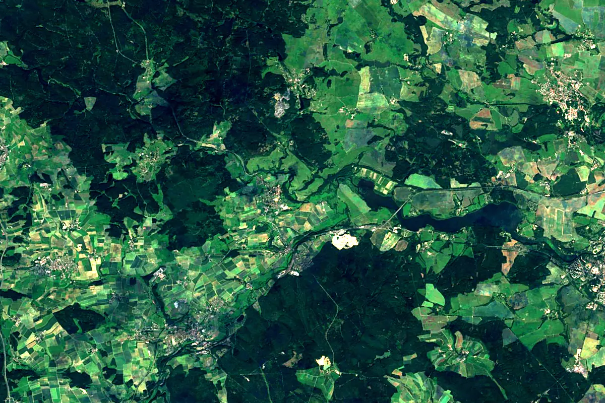 Ohře: satellite view of the source
