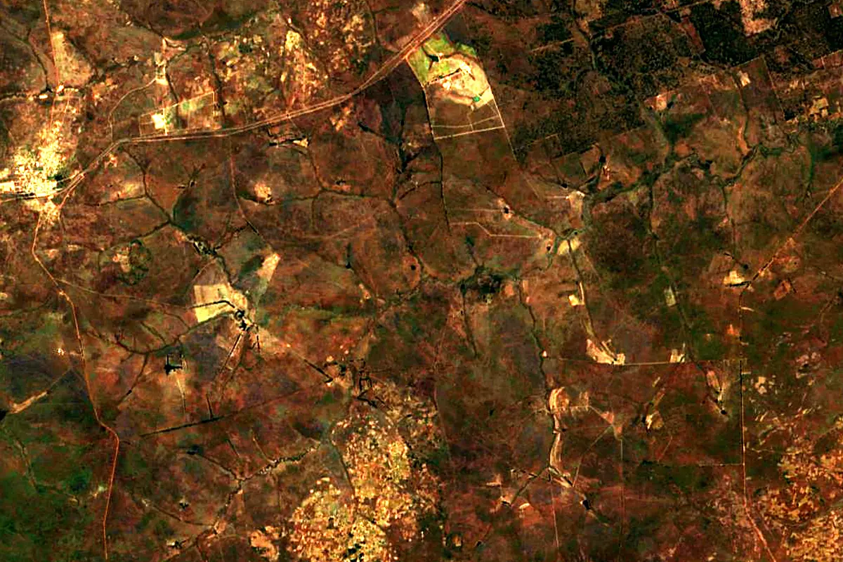 Okavango River: satellite view of the source