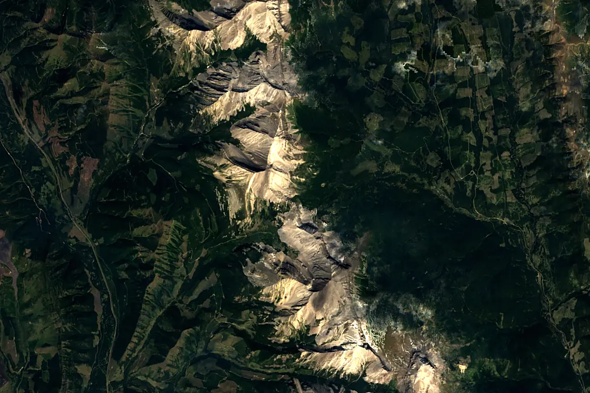 Oldman River: satellite view of the source