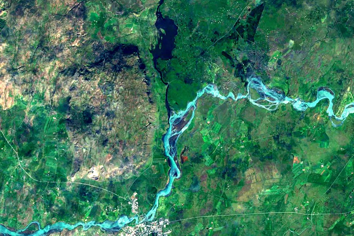 Ölfusá: satellite view of the source