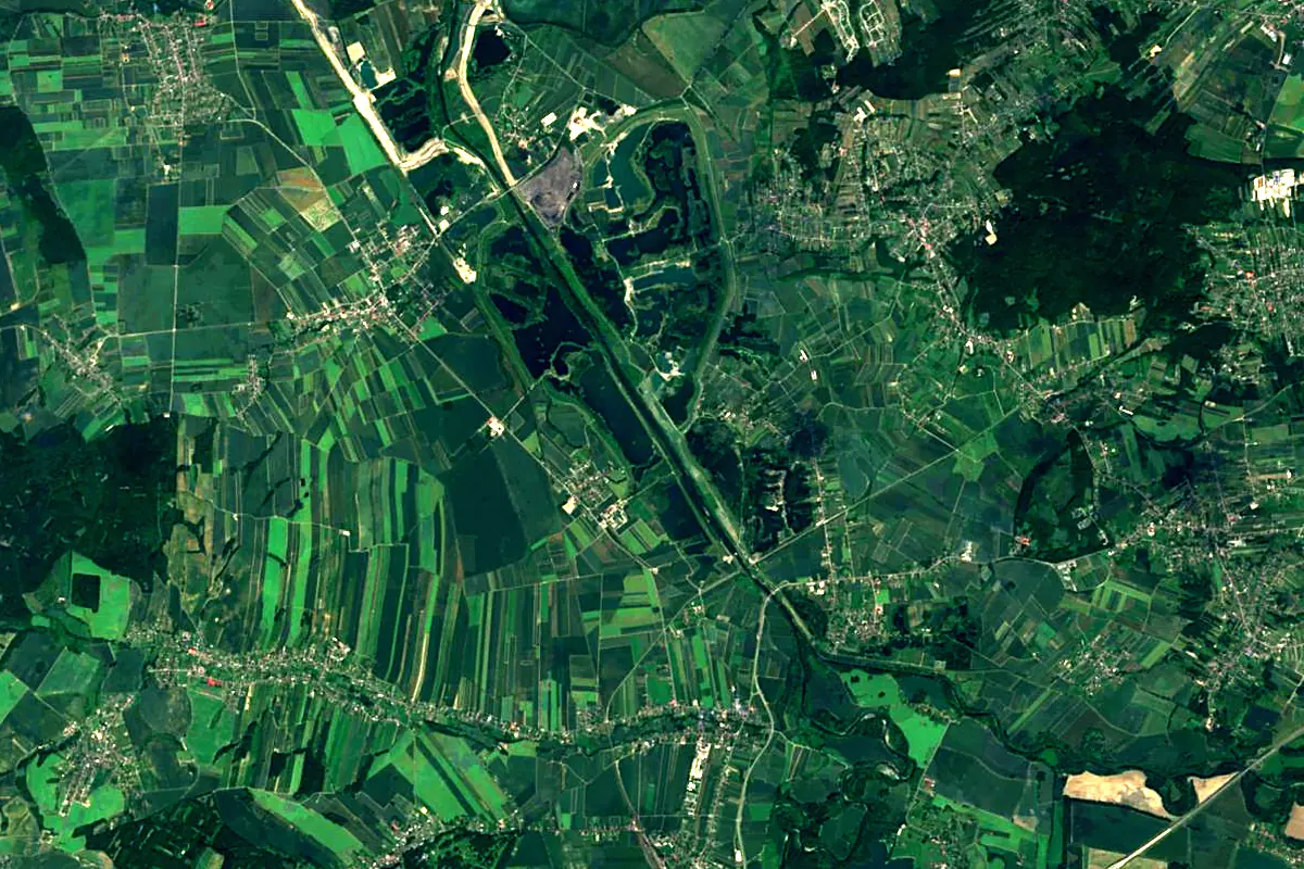 Olza: satellite view of the mouth