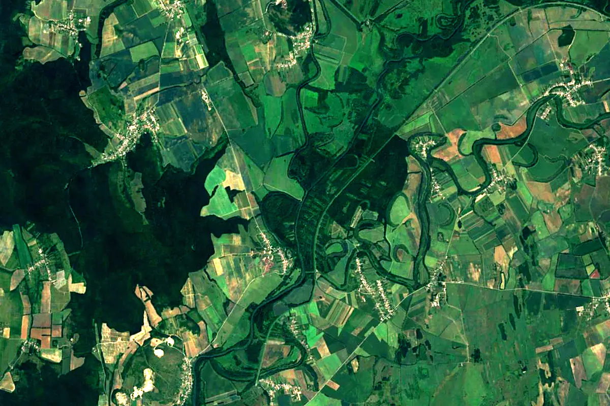 Ondava: satellite view of the mouth