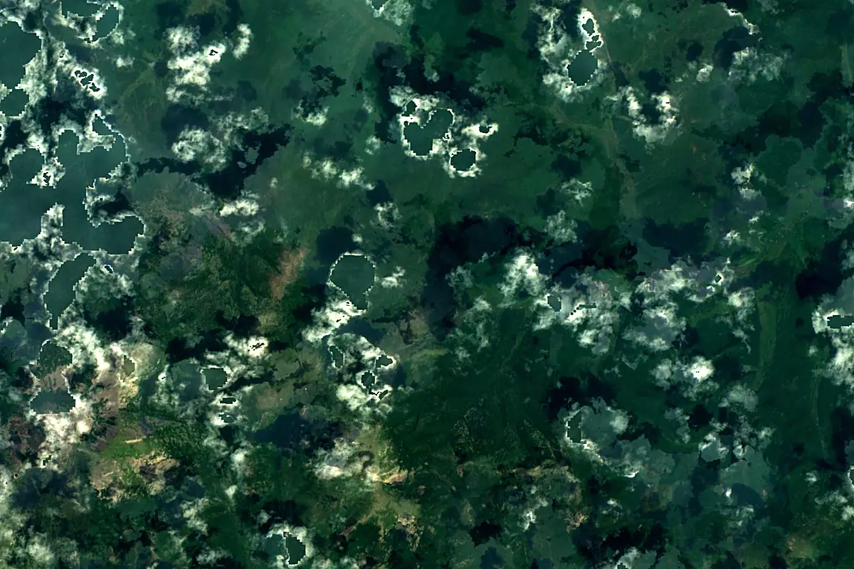 Onon River: satellite view of the source